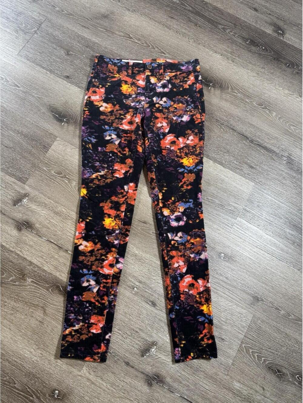 Pilcro and Letterpress by Anthropologie Women's Floral Corduroy Size 27